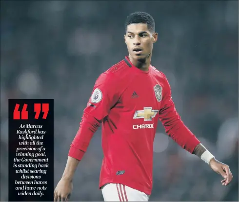 ?? PICTURE: PA. ?? GAME CHANGER: Marcus Rashford has persuaded the Government into a U-turn over free school meals to help vulnerable children but much more needs to be done.