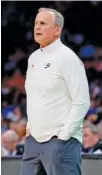  ?? TENNESSEE ATHLETICS PHOTO ?? Tennessee basketball coach Rick Barnes watches the action on the floor during Saturday night’s 62-58 victory over Texas inside the Spectrum Center in Charlotte.