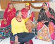  ?? HT PHOTO ?? Congress’ Adarsh Nagar candidate Rafiq Khan with his family members a day after the polling in Jaipur on Saturday.