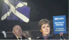  ?? ?? Nicola Sturgeon attends a pro-independen­ce rally at Holyroode