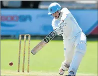  ?? Picture: EUGENE COETZEE ?? SOLID KNOCK: Grey High cricket captain Sean Callaghan hits out during his innings against St Andrew’s School in the Cape Schools Week being hosted by Grey