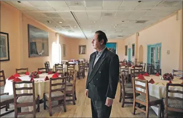  ?? Myung J. Chun Los Angeles Times ?? DAVID SANCHEZ stands inside a restaurant that 50 years ago housed La Piranya coffee shop, where he and the Brown Berets met to organize the 1968 East L.A. walkouts, a push to improve the schools in L.A.’s barrios.