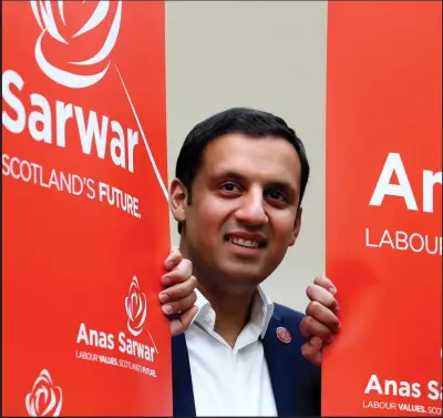  ??  ?? Anas Sarwar is bidding to become Labour’s Scottish leader