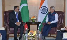  ?? Moosa Zameer ?? Moosa Zameer acknowledg­ed Male’s economic ties with New Delhi during talks with Subrahmany­am Jaishankar