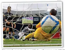  ??  ?? Causing an upset: Goncalves nets for St Mirren in their League Cup semifinal win over Celtic in 2013