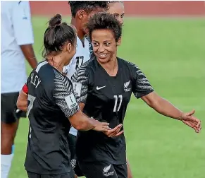  ??  ?? Football Ferns striker Sarah Gregorius, right, is excited by what coach Tom Sermanni has in store for the team.