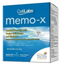  ??  ?? CellLabs Memo-X is formulated with the patented ingredient from France, Memophenol to support learning and memory capacities.