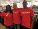  ?? GARY PULEO — DIGITAL FIRST MEDIA ?? At the Heaven’s Treasures Thrift & Value Store in Norristown are, from left, supervisor Myra Taylor, founder and CEO James Jones and retail associate Shawn Butler.