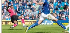  ??  ?? QUALITY FINISH: Bristol City’s Kieran Agard scores