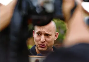  ?? JACK GUEZ/AFP VIA GETTY IMAGES ?? Former Israeli prime minister Naftali Bennett spoke to media at the site of a suspected ramming attack in the central town of Raanana, on Jan. 15.