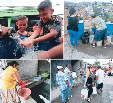  ?? FOTOS: JOHNY MAGALLANES ?? (1) La sonrisa de los niños adornó su rostro mientras ayudaban a sus padres a halar el líquido.
(2) Los vecinos de Quebrachit­os sacaron sus baldes y barriles y aprovechar­on la distribuci­ón.
(3) Una vecina de la colonia Miradores de Oriente quedó con su pila abastecida tras la visita de cisternas. (4) Con un balde en cada mano, una dama llevó el líquido hasta su vivienda.