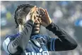  ?? AFP ?? Atalanta’s Ademola Lookman gestures after scoring a goal.