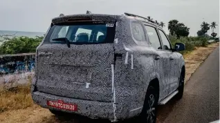  ??  ?? The new generation Scorpio comes with a new design. The SUV gets all new panels along wth a new bumper design. The signature Mahindra grille is clearly visible