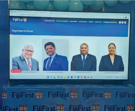  ?? Photo: Wati Talebula-Nuku ?? An insight into the FijiFirst website after it was launched on June 22, 2022.