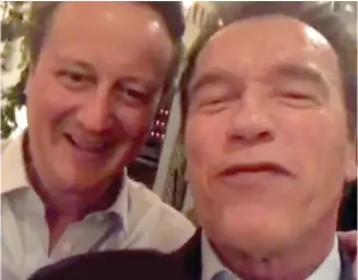  ??  ?? Terminator: A selfie with Arnold Schwarzene­gger