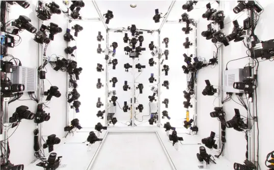  ??  ?? The photogramm­etry camera array inside the Pixel Light Effects van is made up of 144 Canon DSLR cameras.