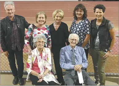  ??  ?? The Poulton family gathered for this special occasion:
Standing, Kim Trunfio, Jenny Marsland, Ros Poulton, Suzie Yeo, Gary Poulton, with Jessie and Ross Poulton seated at front.