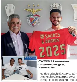  ??  ?? CONFIANÇA. Ramos renovou também com o seu agente, Mohamed Afzal