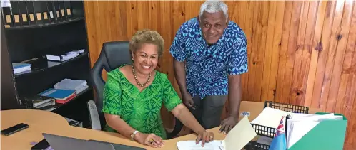  ?? Photo: Inoke Rabonu ?? SODELPA general secretary Emele Duituturag­a and assistant general secretary Lenaitasi Duru at the party’s headquarte­rs on June 30, 2020.