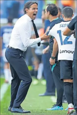  ??  ?? Simone Inzaghi, durante un partido del Inter esta temporada.