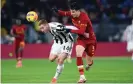  ?? Photograph: Giuseppe Maffia/NurPhoto/Shuttersto­ck ?? Dejan Kulusevski (left) in action for Juventus against Roma this month.