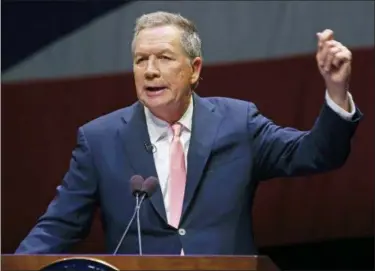  ?? PAUL VERNON — THE ASSOCIATED PRESS FILE ?? Ohio Gov. John Kasich speaks during the Ohio State of the State address.