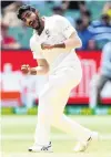  ?? PHOTO: GETTY IMAGES ?? Happy chap . . . Jasprit Bumrah celebrates getting the wicket of Nathan Lyon during the third test between Australia and India at the Melbourne Cricket Ground yesterday.