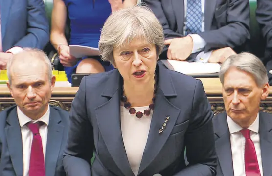  ??  ?? British Prime Minister theresa May addresses the House of Commons on her government’s reaction to the poisoning of a former russian agent, March 14.
