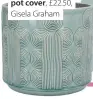  ??  ?? Blue Retro Circles pot cover, £22.50, Gisela Graham