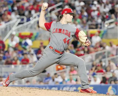  ?? LOGAN BOWLES/USA TODAY SPORTS ?? “The chances of him making it to the majors are even higher as a pitcher, I think,” longtime North Vancouver minor baseball manager Dave Empey says of pitcher Rowan Wick, above. “They need arms. They’re always looking for another arm.”