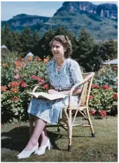  ??  ?? Seated in Natal National Park in South Africa on her twenty-first birthday