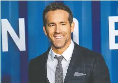  ?? CHARLES SYKES / INVISION / THE CANADIAN PRESS / AP ?? Vancouver-born actor Ryan Reynolds has invested in Canadian bank challenger Wealthsimp­le Technologi­es.