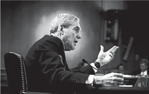  ?? ALEX WONG/GETTY ?? Then-FBI Director Robert Mueller testifies during a hearing before the Senate Judiciary Committee on June 19, 2013, in Washington, D.C.