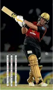  ??  ?? Black Cap Colin Munro, playing for the Trinbago Knight Riders, was the top run scorer in the Caribbean Premier League.