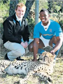  ??  ?? Pointing the way: Siya Kolisi directs operations during South Africa training (main picture); with school coach Dean Carelse (above); and in Springbok action