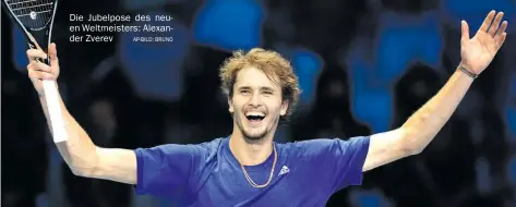  ?? AP-Bild: Bruno ?? Die Jubelpose des neuen Weltmeiste­rs: Alexander Zverev