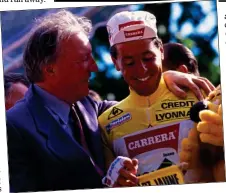 ??  ?? GLORY: With Charles Haughey after winning the 1987 Tour de France