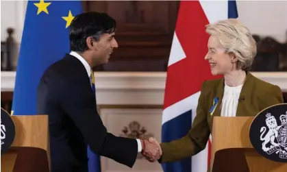  ?? Photograph: Dan Kitwood/Getty Images ?? Rishi Sunak and Ursula von der Leyen at Windsor Guildhall.