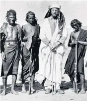  ??  ?? Evans and his Omani guides are attempting to cross the world’s largest sand desert; above, Thomas was greeted by the Emir of Qatar at the end of his expedition; right, Evans’s route