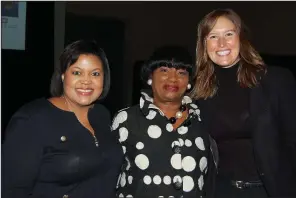  ??  ?? Wanda Bynum Ashley (center) with event co-chairs Colette Honorable and Lacy Selig, both of Washington