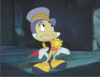  ??  ?? Cliff Edwards aka Ukulele Ike (far left) was the voice of Jiminy Cricket (right) in Pinocchio