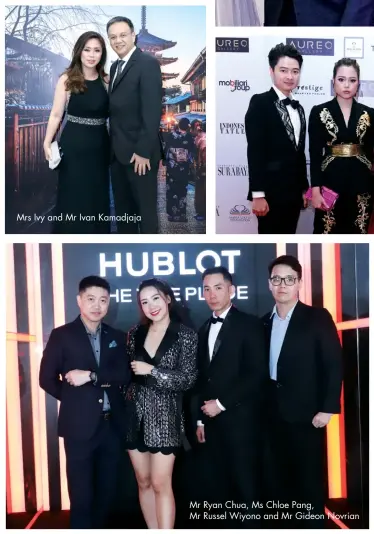  ??  ?? Mrs ivy and Mr ivan Kamadjaja Mr ryan Chua, Ms Chloe Pang, Mr russel Wiyono and Mr gideon novrian