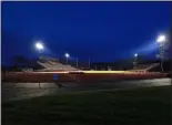  ?? TIM PHILLIS — FOR THE MORNING JOURNAL ?? Avon Lake Memorial Stadium, with its lights turned on April 20.