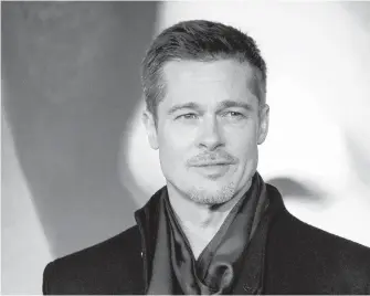  ?? VIANNEY LE CAER, THE ASSOCIATED PRESS ?? Oscar-nominated actor Brad Pitt will star as a disgraced U.S. general in his next movie, War Machine.