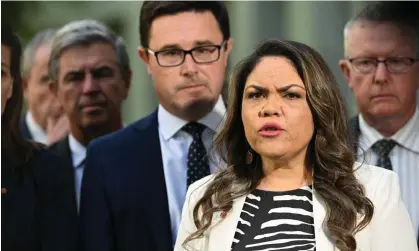  ?? Photograph: Mick Tsikas/AAP ?? Nationals leader David Littleprou­d and Country Liberal party senator Jacinta Price with Nationals members and senators.