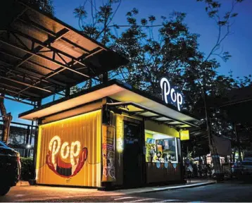  ?? ?? Spreading fast: A Pop Meals outlet in Petaling Jaya, Selangor. There will be 16 more outlets in 2022, which will bring the total to 48 outlets this year.