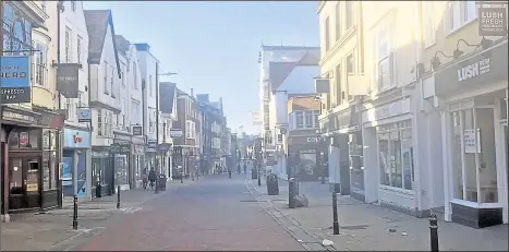  ??  ?? A deserted Canterbury city centre during lockdown