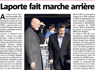  ?? (Photo AFP) ?? Bernard Laporte avec Mohed Altrad : une relation qui interroge...