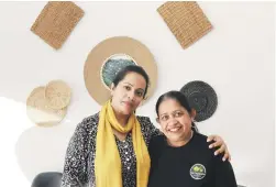  ?? ?? Mum, Indrani Illangeshw­aran (right) helped Ashvin to cook up many Sri Lankan dishes. Left: helper Shafila Faizel.