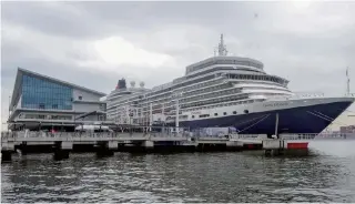  ?? The Yomiuri Shimbun ?? Queen Elizabeth makes its first call at Tokyo Port on March 28 at the Tokyo Internatio­nal Cruise Terminal in Koto Ward, Tokyo.